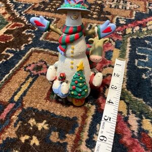 Festive Snowman, Sheep and Cow Holiday Figurine